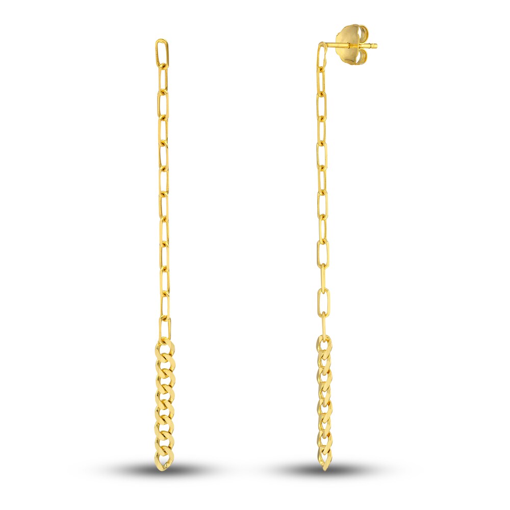Paperclip/Curb Chain Earrings 14K Yellow Gold wN9XASMl