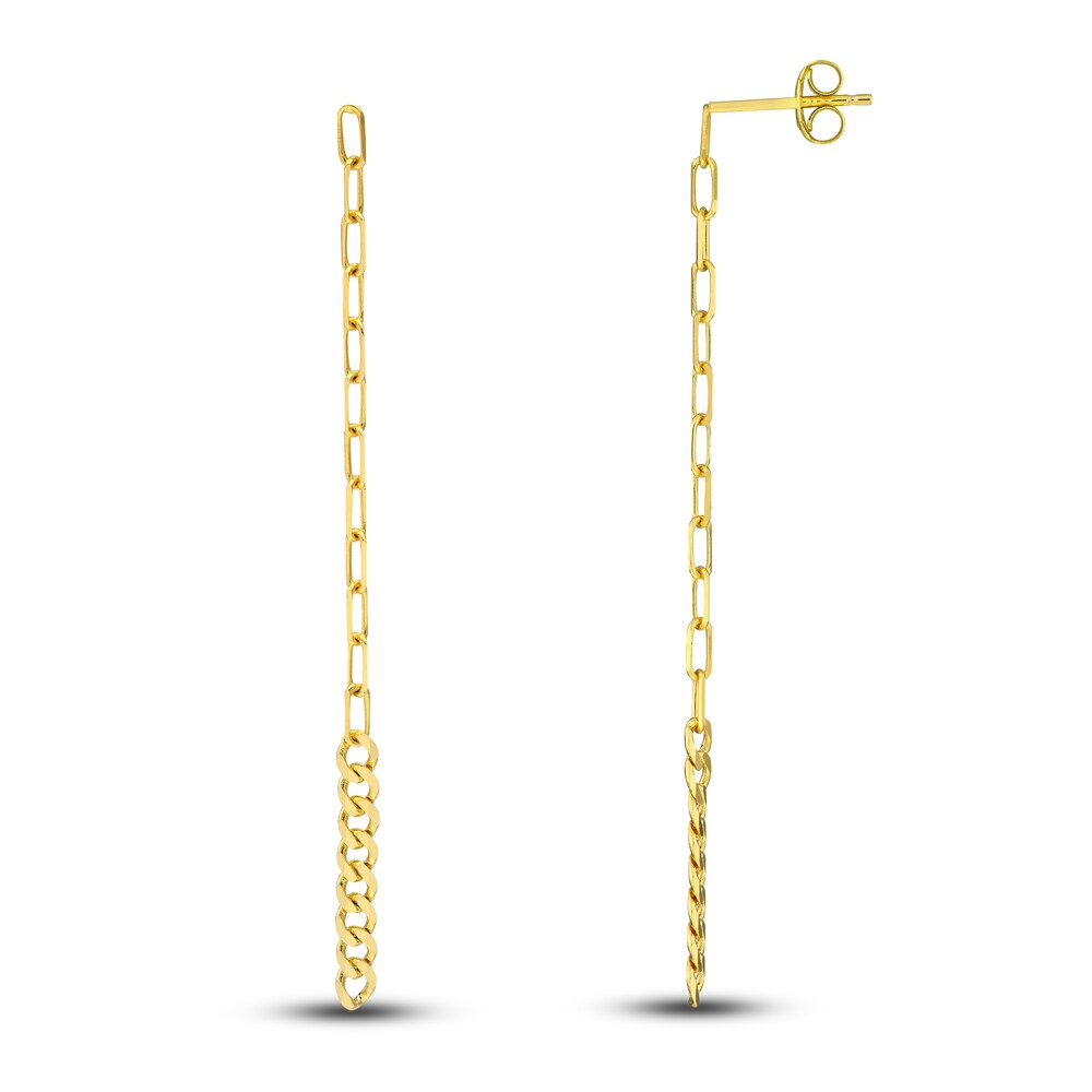 Paperclip/Curb Chain Earrings 14K Yellow Gold wN9XASMl