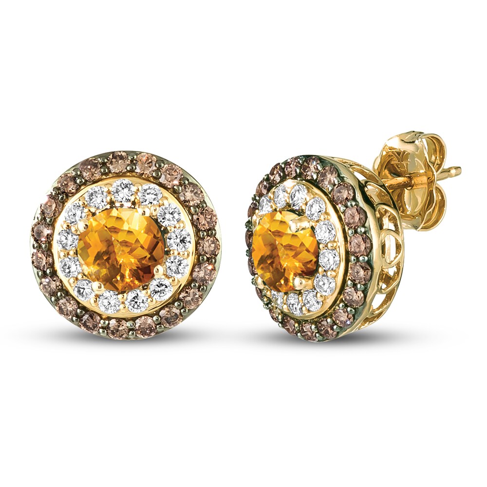 Le Vian Natural Citrine Earrings 7/8 ct tw Diamonds 14K Honey Gold wPxJvaKF