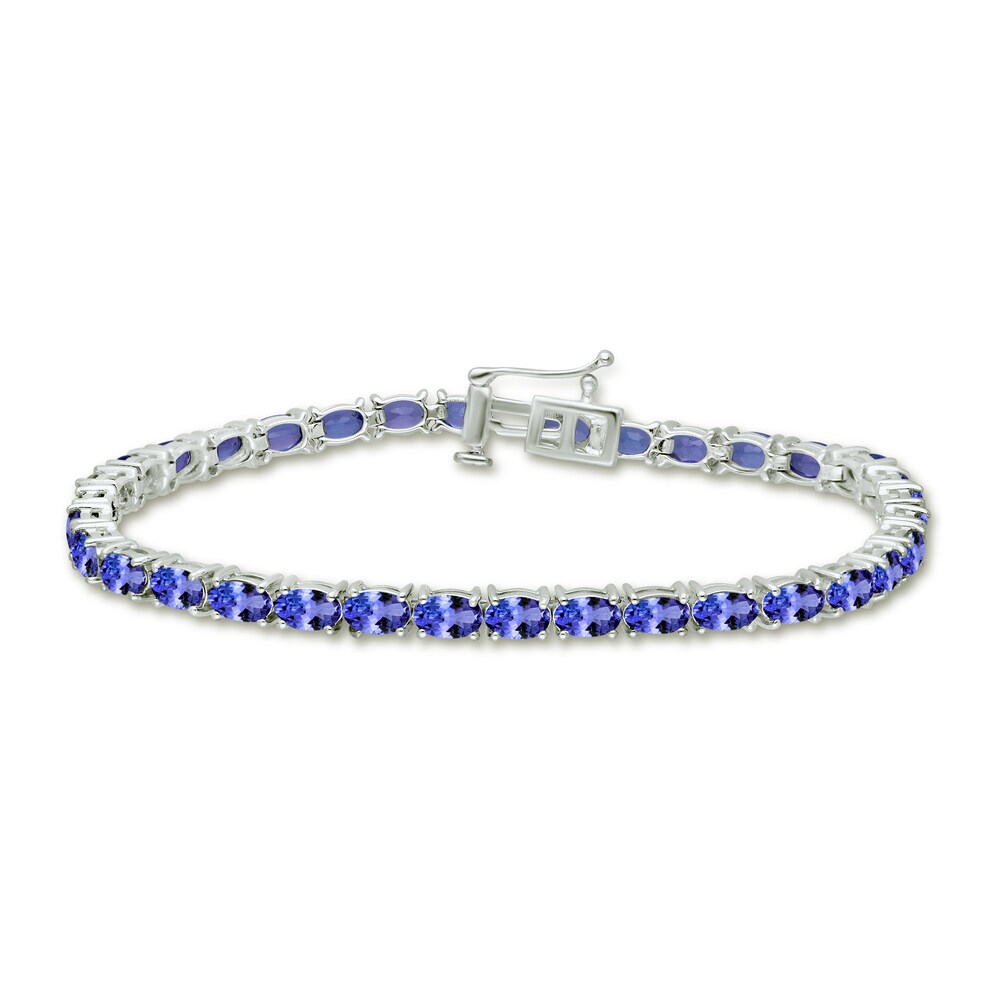 Kallati Natural Tanzanite Bracelet 14K White Gold 7" wThXTCVj