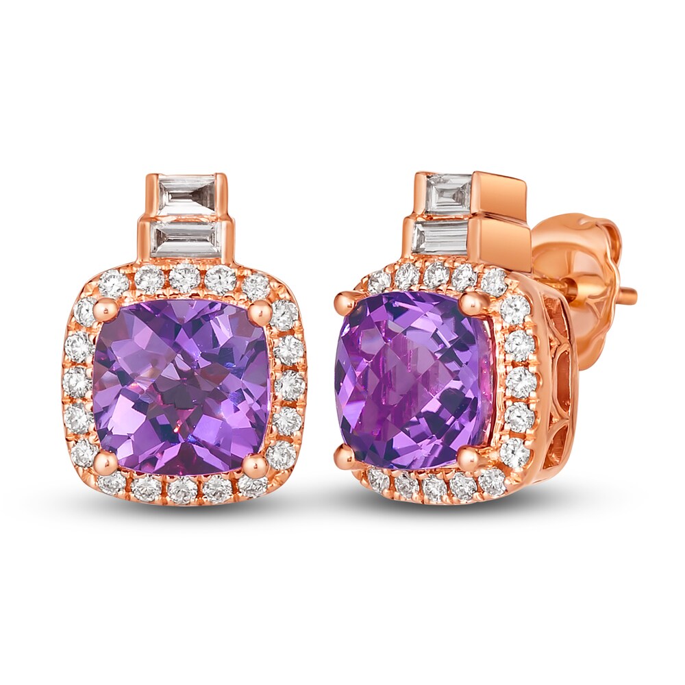 Le Vian Natural Amethyst Earrings 3/8 ct tw Diamonds 14K Strawberry Gold wV9Nr2qj