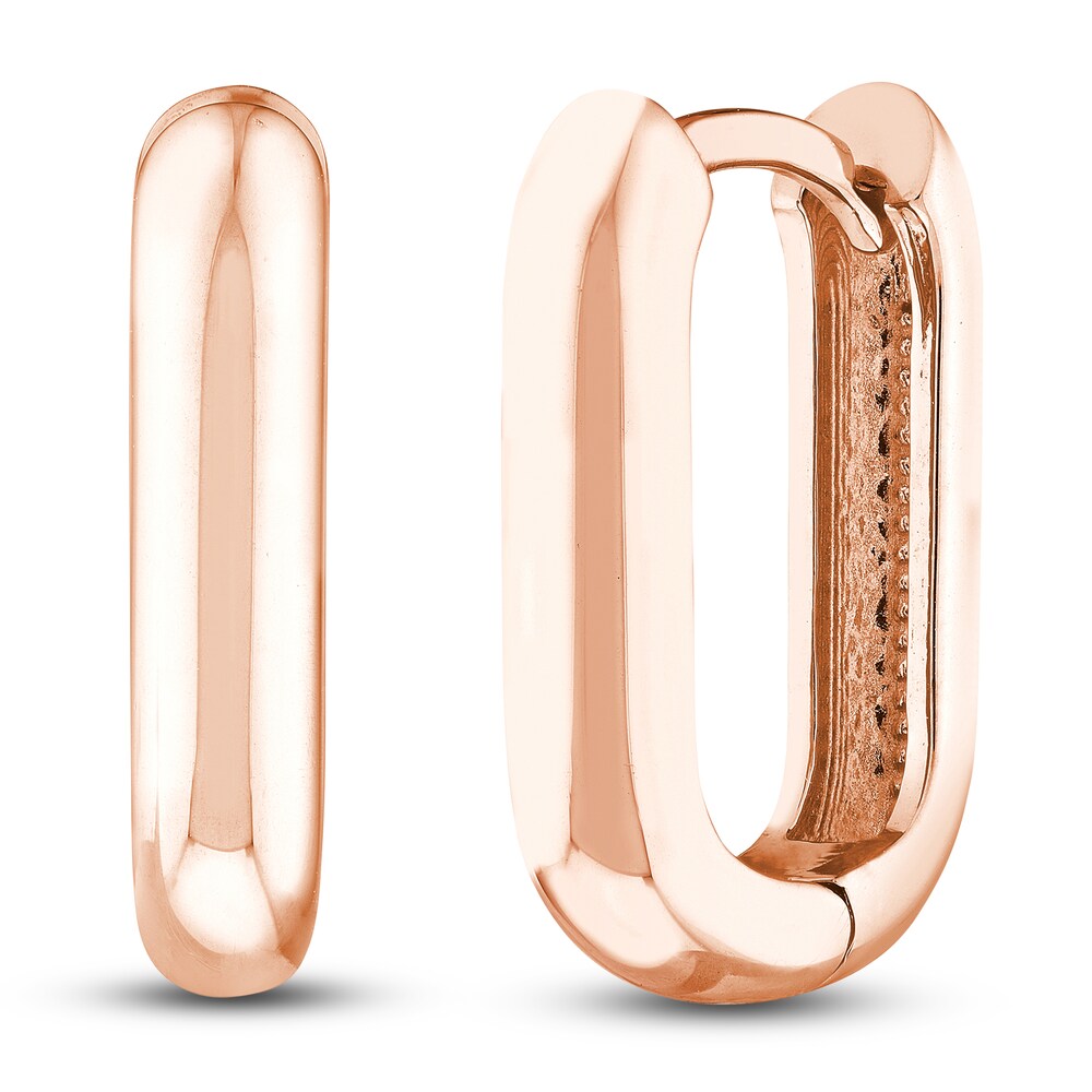 Huggie Earrings 14K Rose Gold 15mm wVMNLuWI