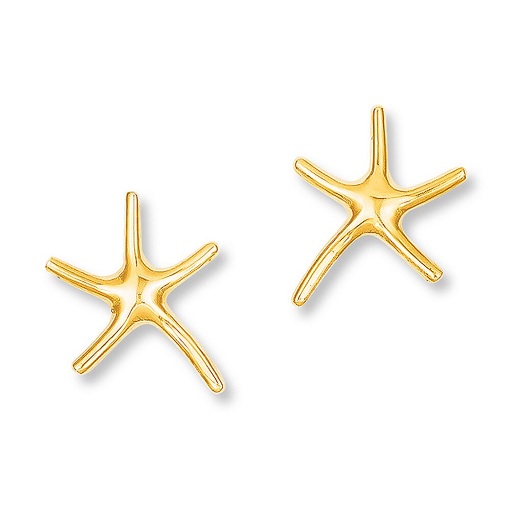 Starfish Earrings 14K Yellow Gold wWtB5Mp1