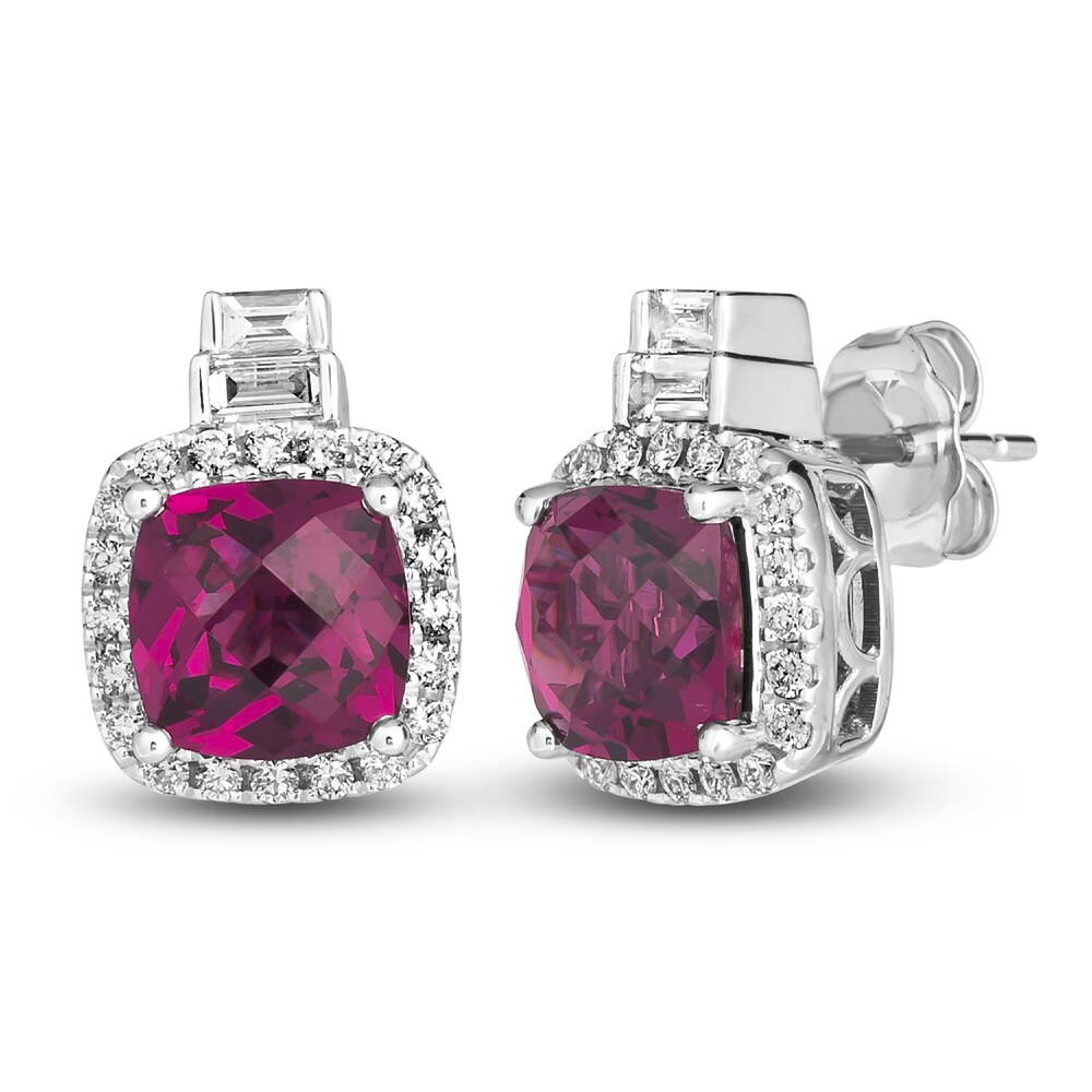 Le Vian Natural Rhodolite Garnet Earrings 3/8 ct tw Diamonds 14K Vanilla Gold wb4hIyP9