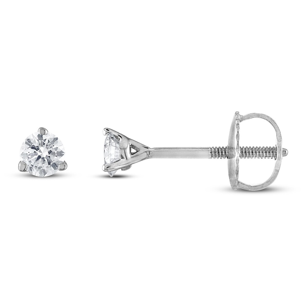 Certified Diamond Solitaire Earrings 1/4 ct tw Round 18K White Gold (SI2/I) wbCNMvIS