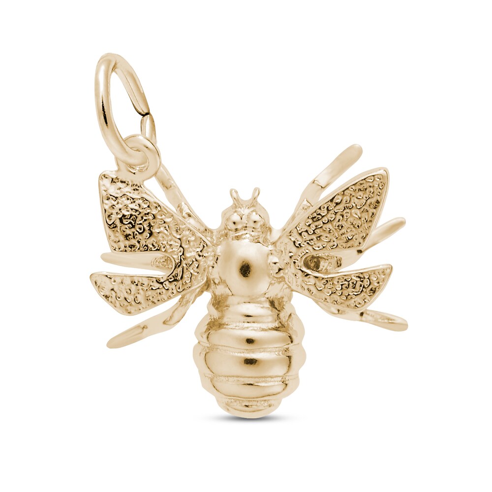 Bumble Bee Charm 14K Yellow Gold wkrtLsRC