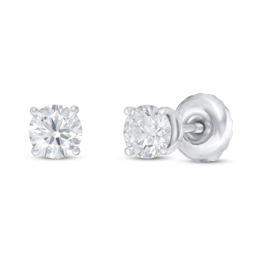 Lab-Created Diamond Solitaire Earrings 1/2 ct tw Round 14K White Gold (SI2/F) wnXYyuvy
