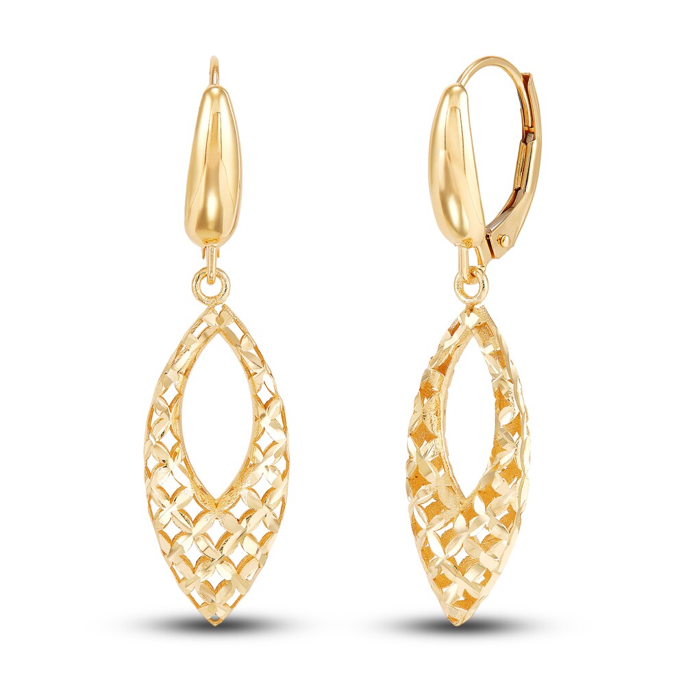 Italia D'Oro Open Marquise Dangle Earrings 14K Yellow Gold wsBBMpUv