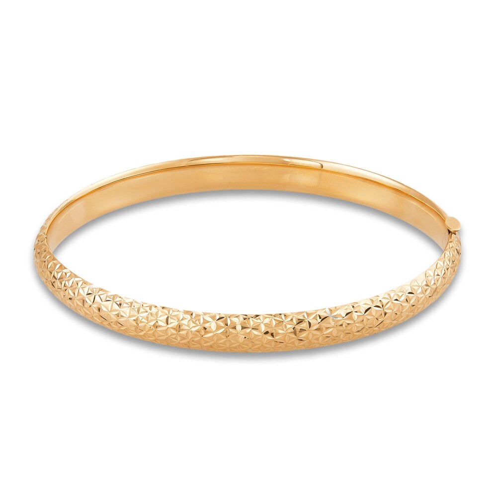 Diamond-Cut Hollow Bangle Bracelet 14K Yellow Gold wssV9KuS