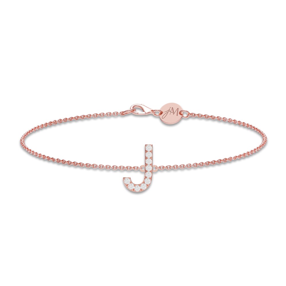 Juliette Maison Diamond Station Name Bracelet 1/8 ct tw Round 10K Rose Gold wu7YXMnB