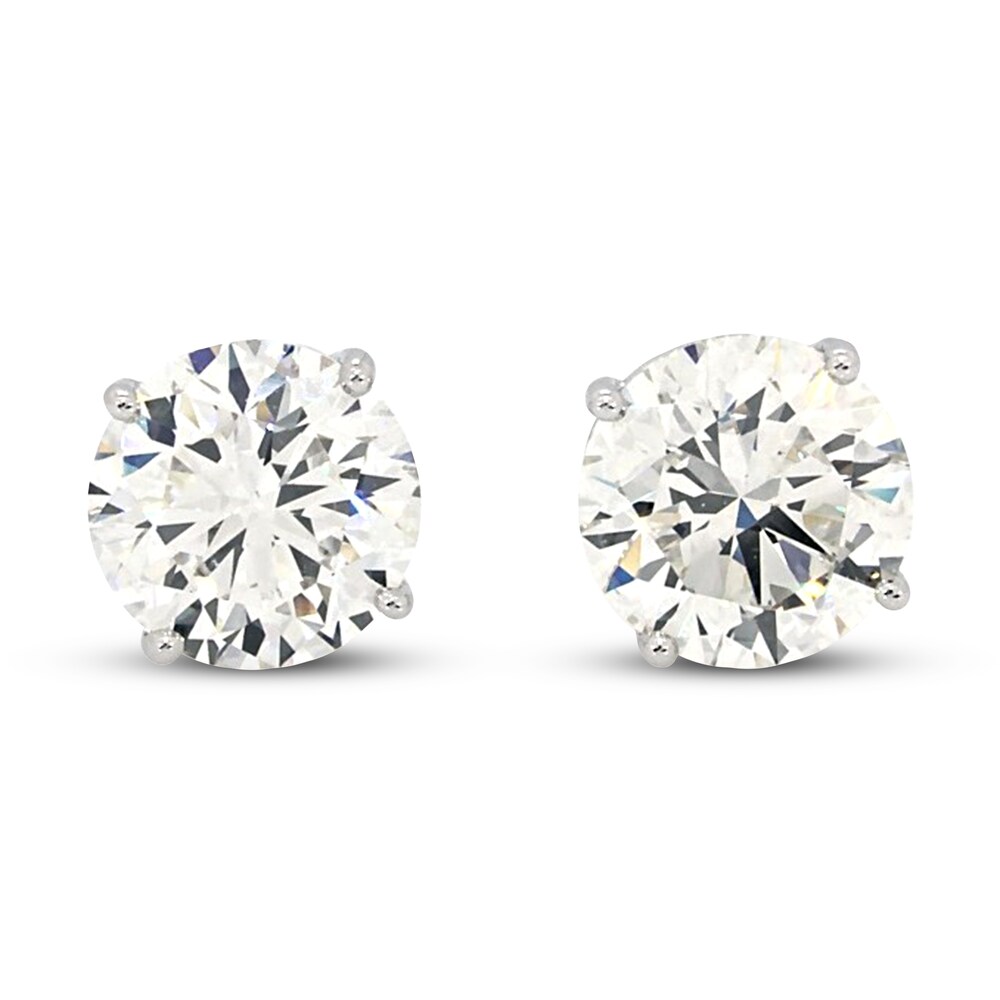 Diamond Stud Earrings 3-1/2 ct tw Round 14K White Gold x2k4s8fa [x2k4s8fa]