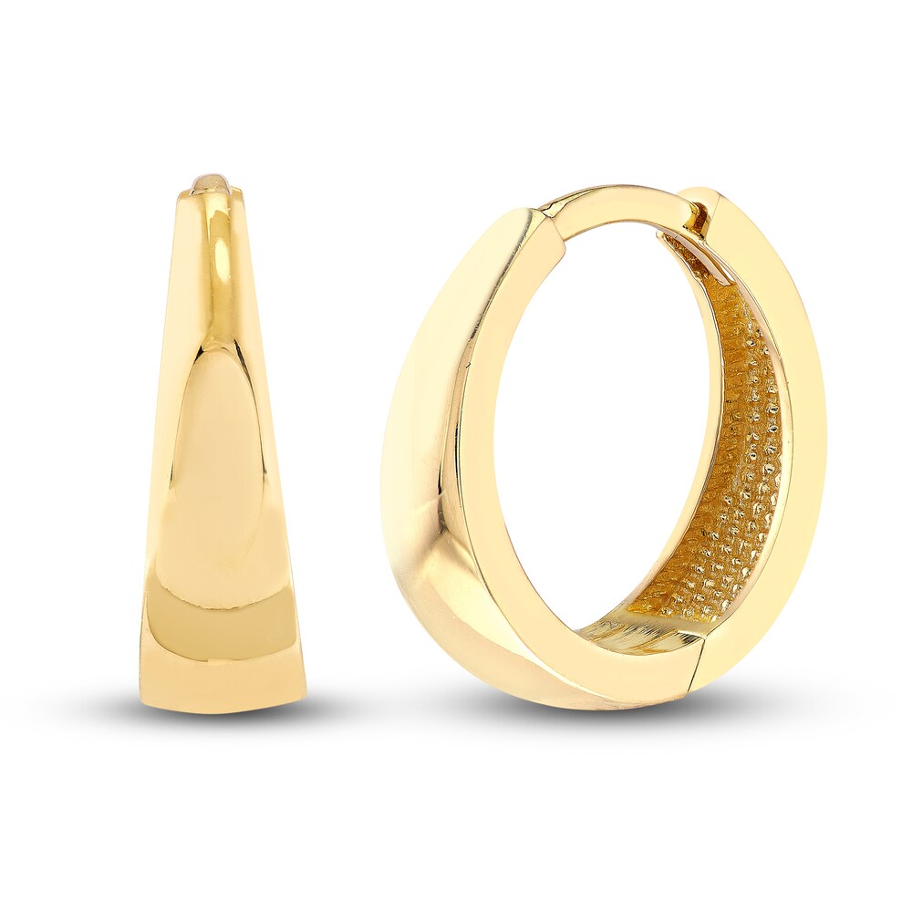 Tapered Polished Huggie Earrings 14K Yellow Gold x4Cyt69P