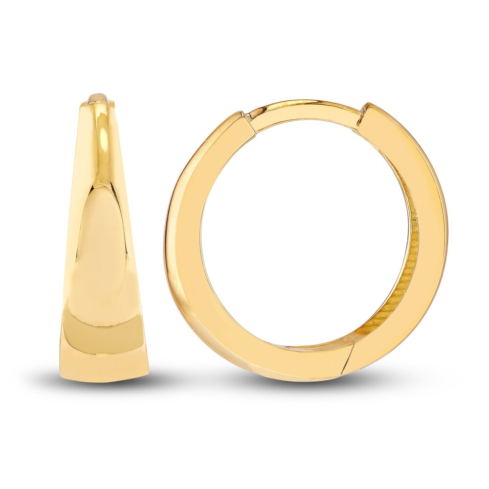 Tapered Polished Huggie Earrings 14K Yellow Gold x4Cyt69P