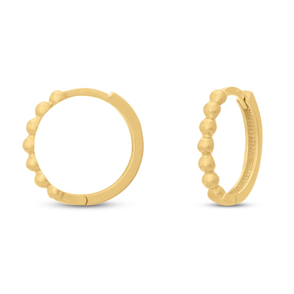 Beaded Huggie Earrings 14K Yellow Gold xANRyK4r