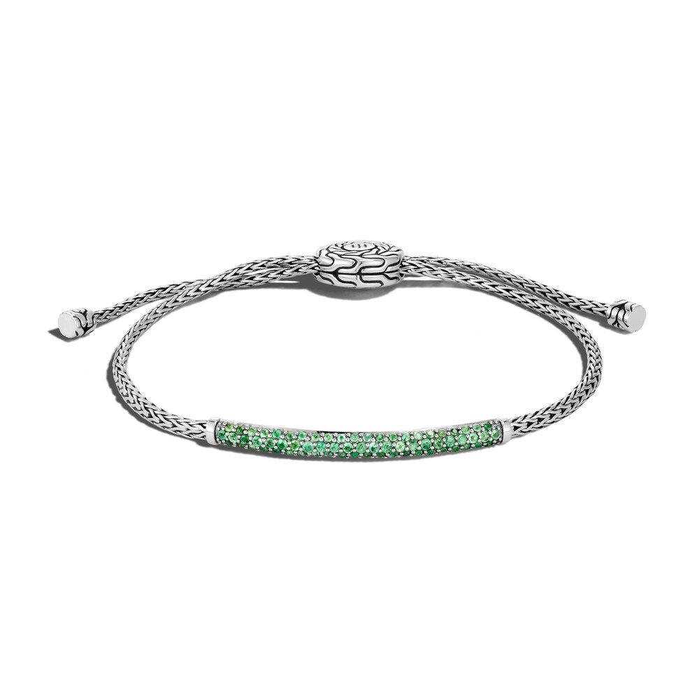 John Hardy Classic Chain Natural Emerald Bolo Bracelet Sterling Silver, Small-Medium xBEzOOZr