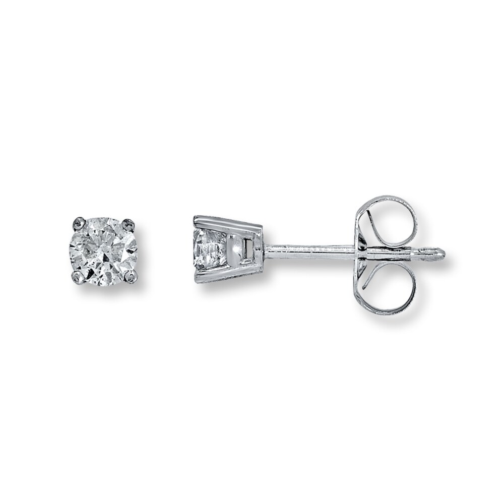 Diamond Solitaire Earrings 1/3 ct tw Round-cut 14K White Gold (I2/I) xCnwo9SK