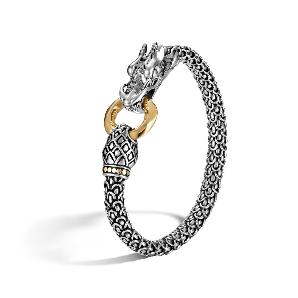 John Hardy Legends Naga 6MM Station Bracelet in Silver and 18K Gold, Large xFuEh0EH