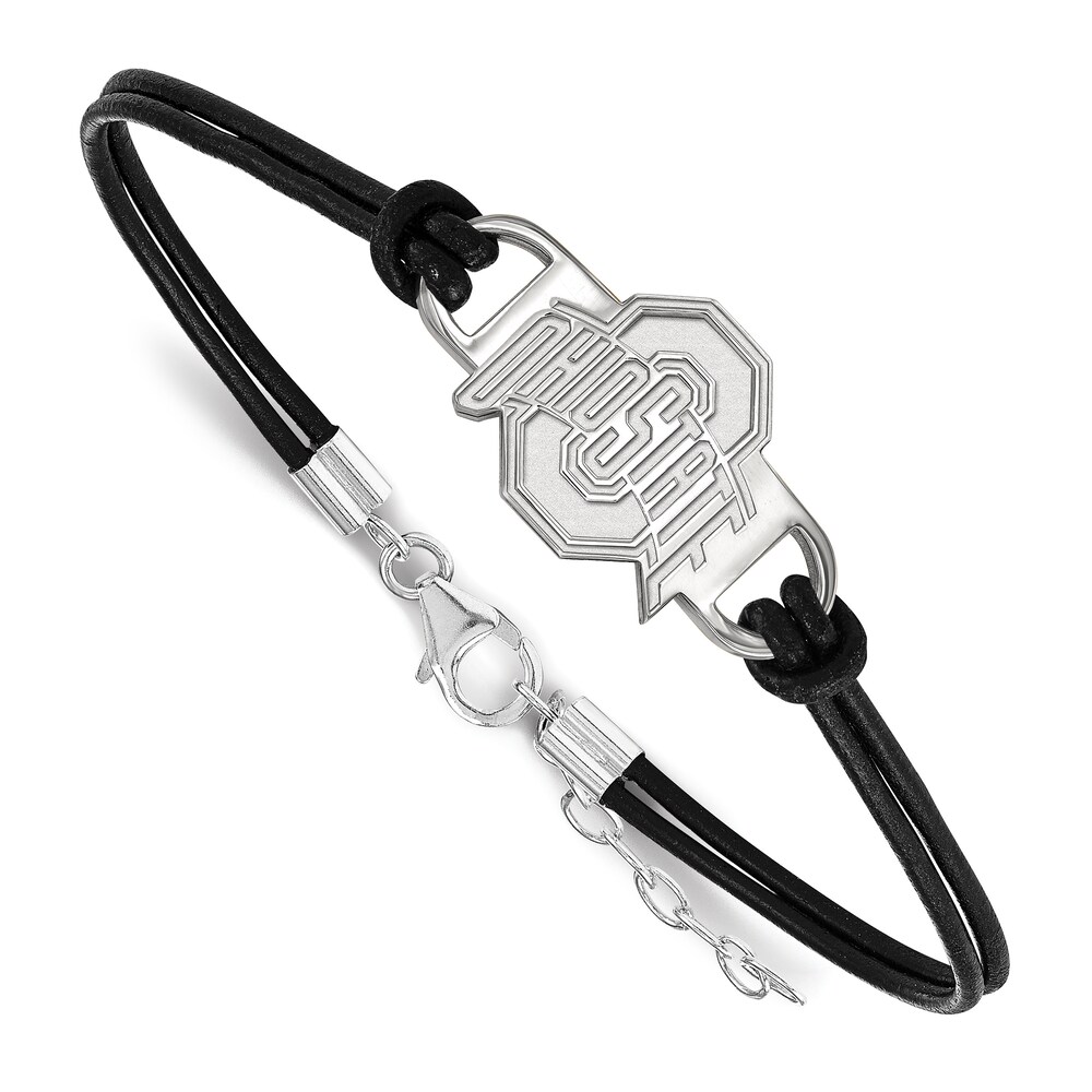 Ohio State University Leather Bracelet Sterling Silver 7" xFuirScs