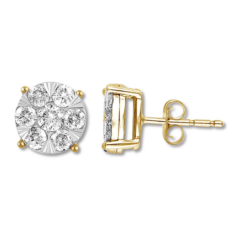 Diamond Earrings 1/2 carat tw Round 10K Two-Tone Gold xPLTpAN3