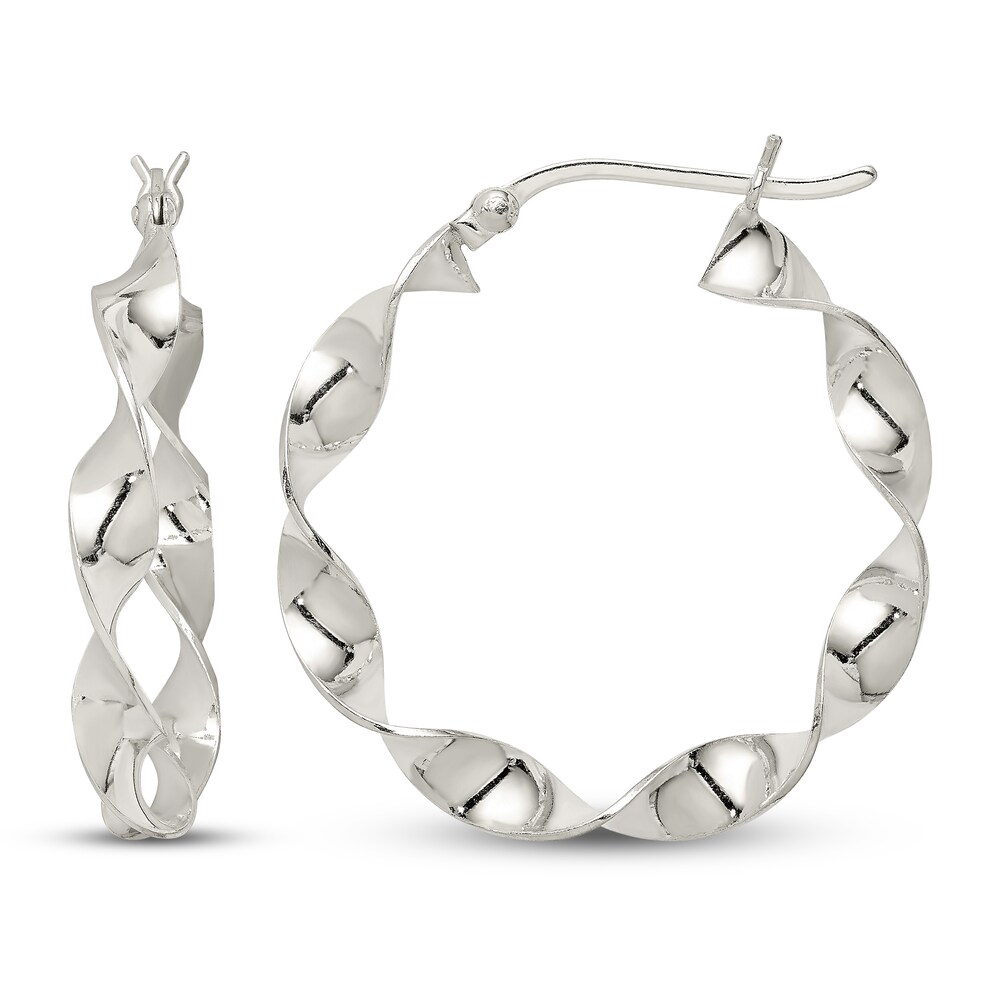 Twisted Hoop Earrings Sterling Silver xV0NcR1l