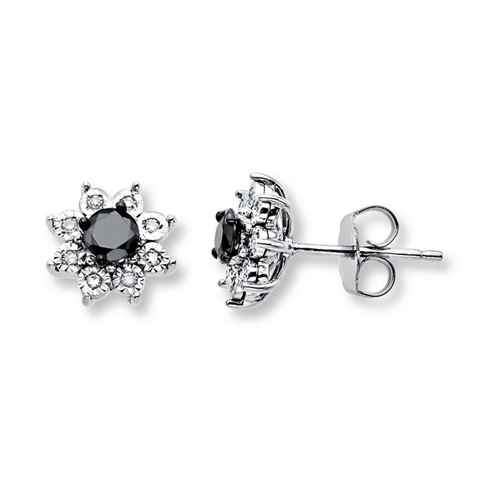 Black Diamond Earrings 1/2 ct tw Diamonds Sterling Silver xW9oSmmd