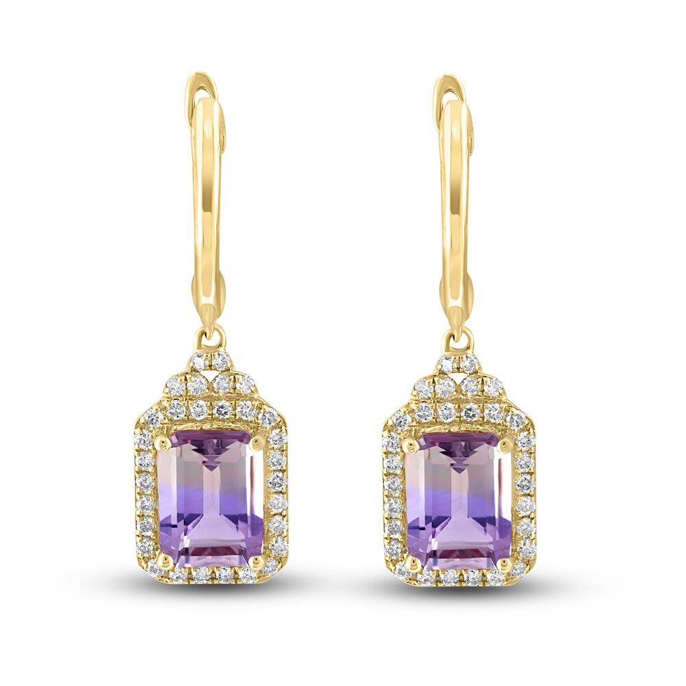 LALI Jewels Natural Ametrine Earrings 1/3 ct tw Diamonds 14K Yellow Gold xWSByea0