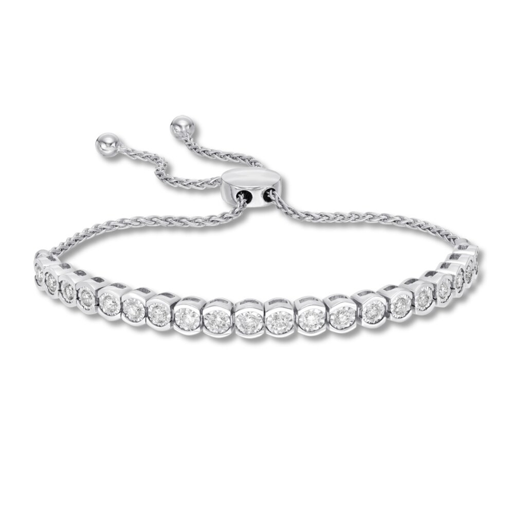 Diamond Bolo Bracelet 1 carat tw Round Sterling Silver xZz7540F