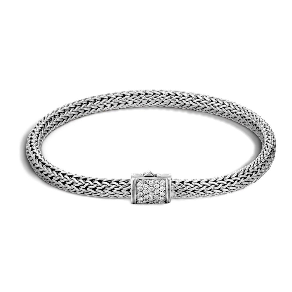 John Hardy Classic Chain Bracelet 1/6 ct tw Diamonds Sterling Silver xi0vktfY