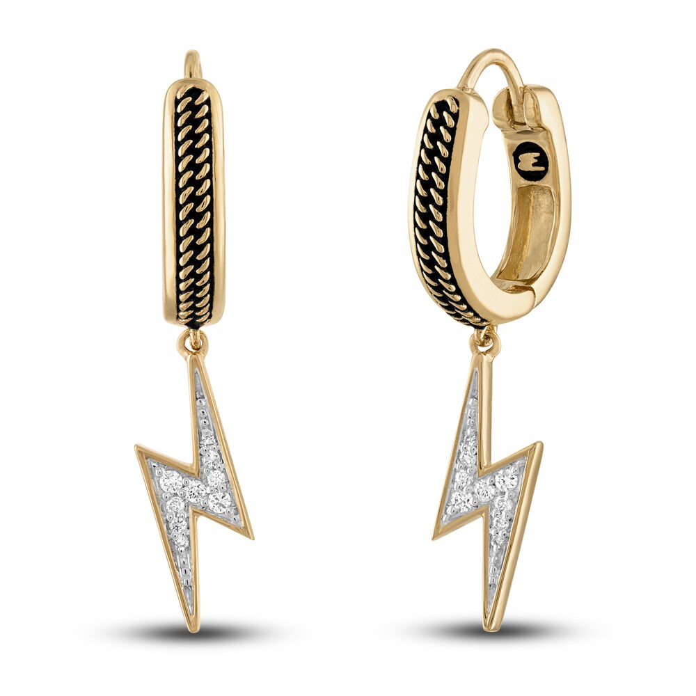 1933 by Esquire Men's Diamond Lightning Bolt Earrings 1/8 ct tw 14K Yellow Gold xr3mTN2m