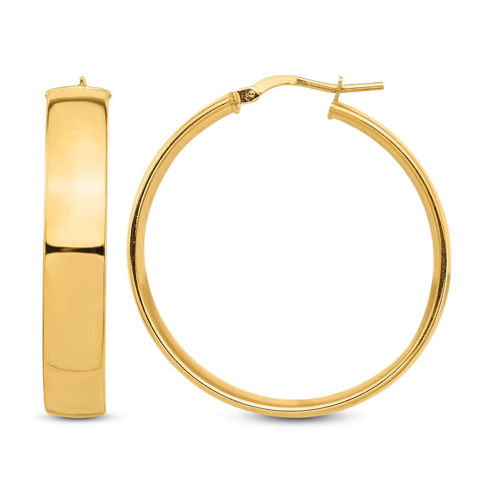 Wide Hoop Earrings 14K Yellow Gold xx6iy9nt