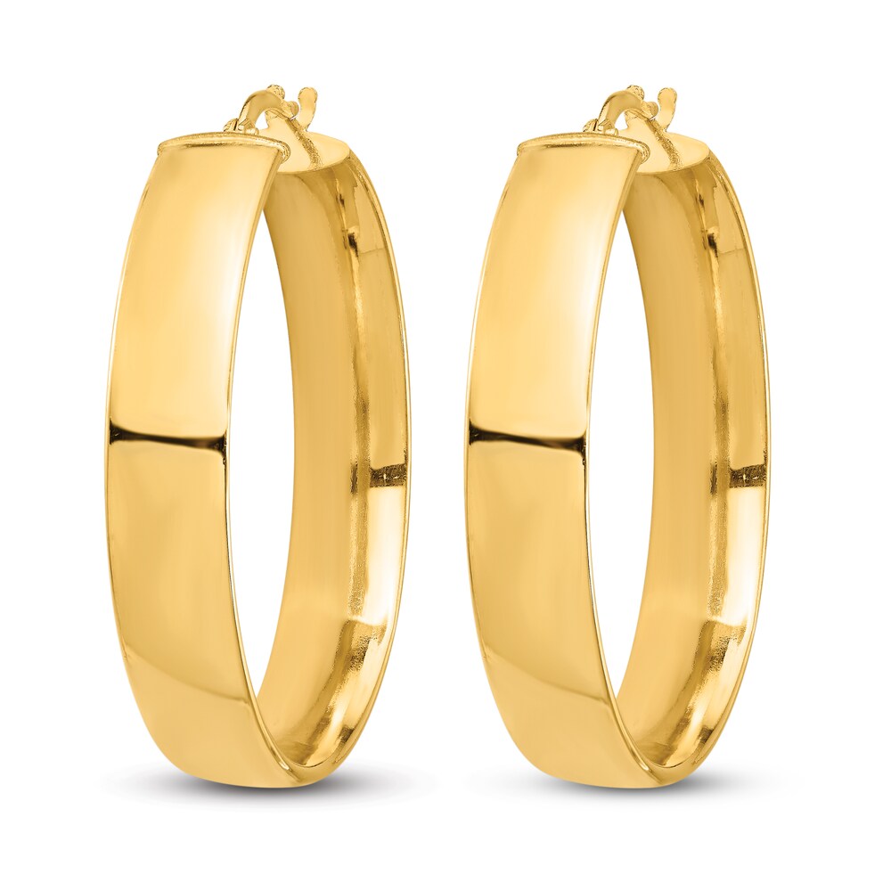 Wide Hoop Earrings 14K Yellow Gold xx6iy9nt