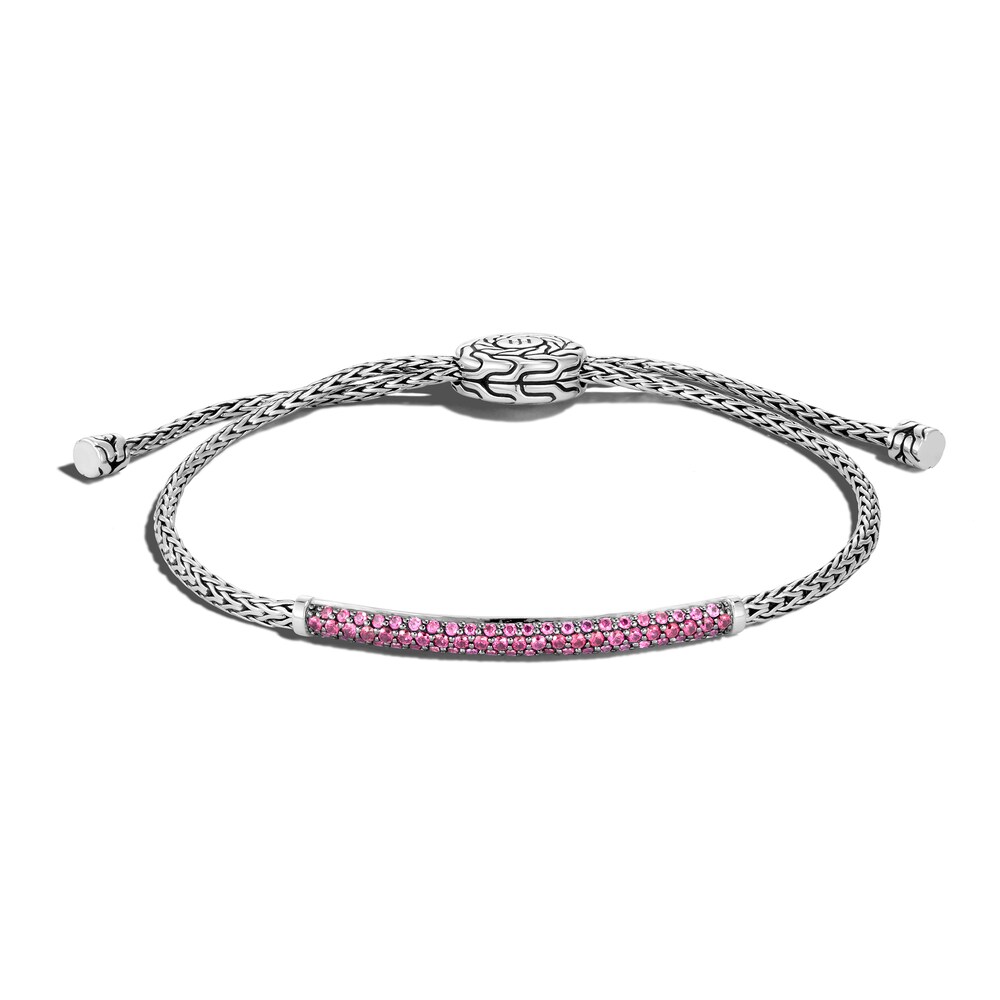 John Hardy Classic Chain Natural Pink Tourmaline Bolo Bracelet Sterling Silver, Small-Medium yCfKFPEA