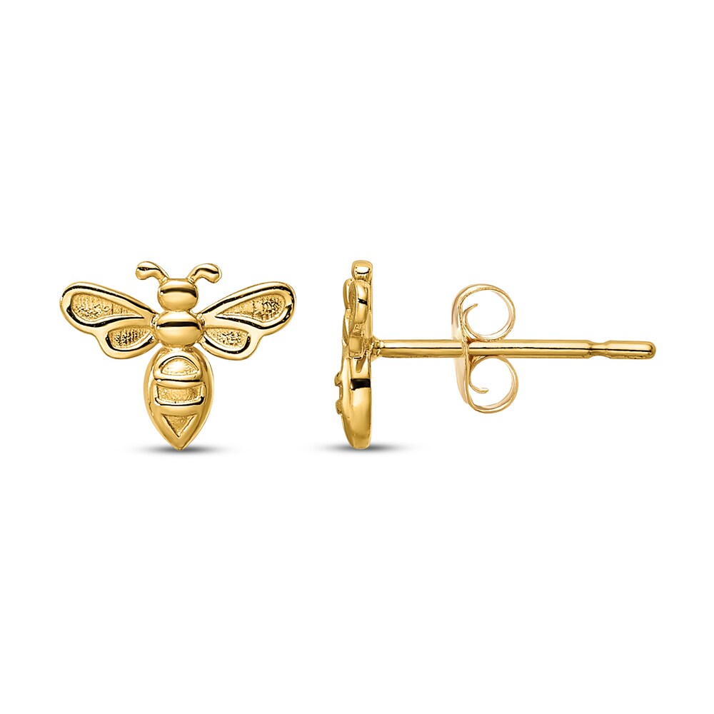 Bumble Bee Stud Earrings 14K Yellow Gold yKsZC5MK