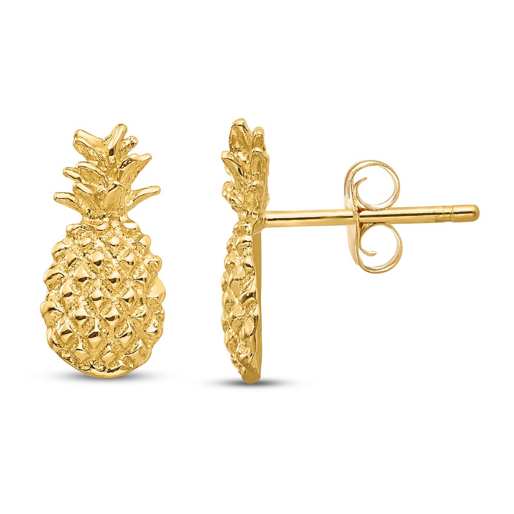 Pineapple Stud Earrings 14K Yellow Gold yKwRyR46