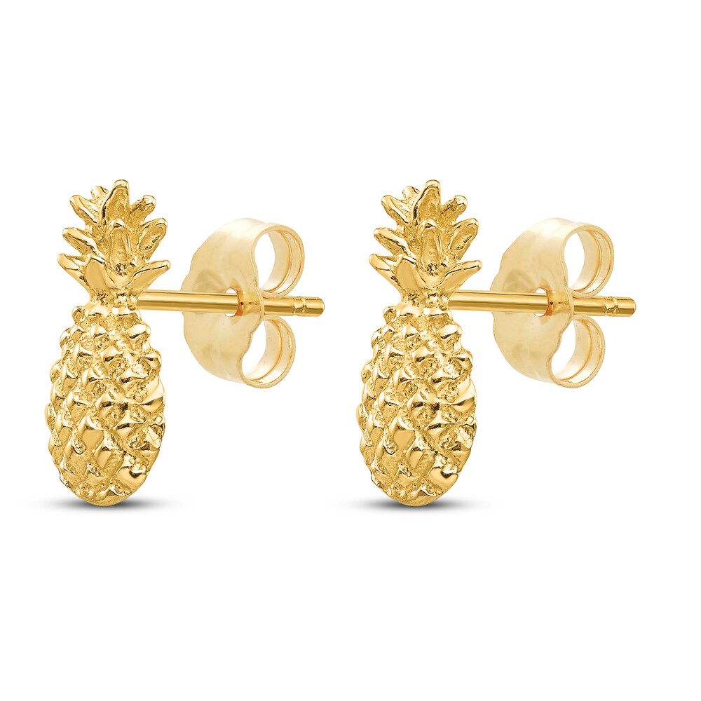 Pineapple Stud Earrings 14K Yellow Gold yKwRyR46