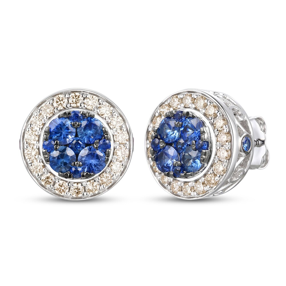 Le Vian Natural Blue Sapphire Stud Earrings 1/2 ct tw Diamonds 14K Vanilla Gold yM9dBG1V