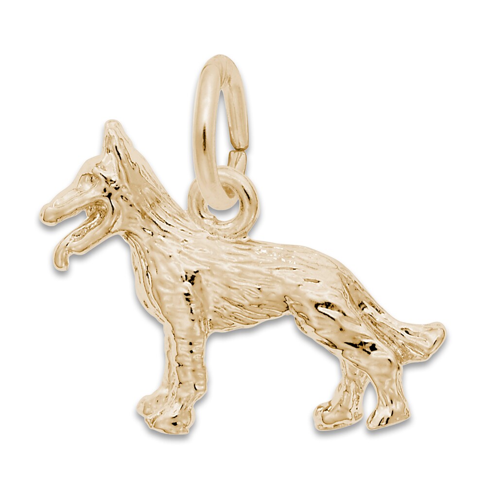 German Shepherd Charm 14K Yellow Gold yPmqHahh