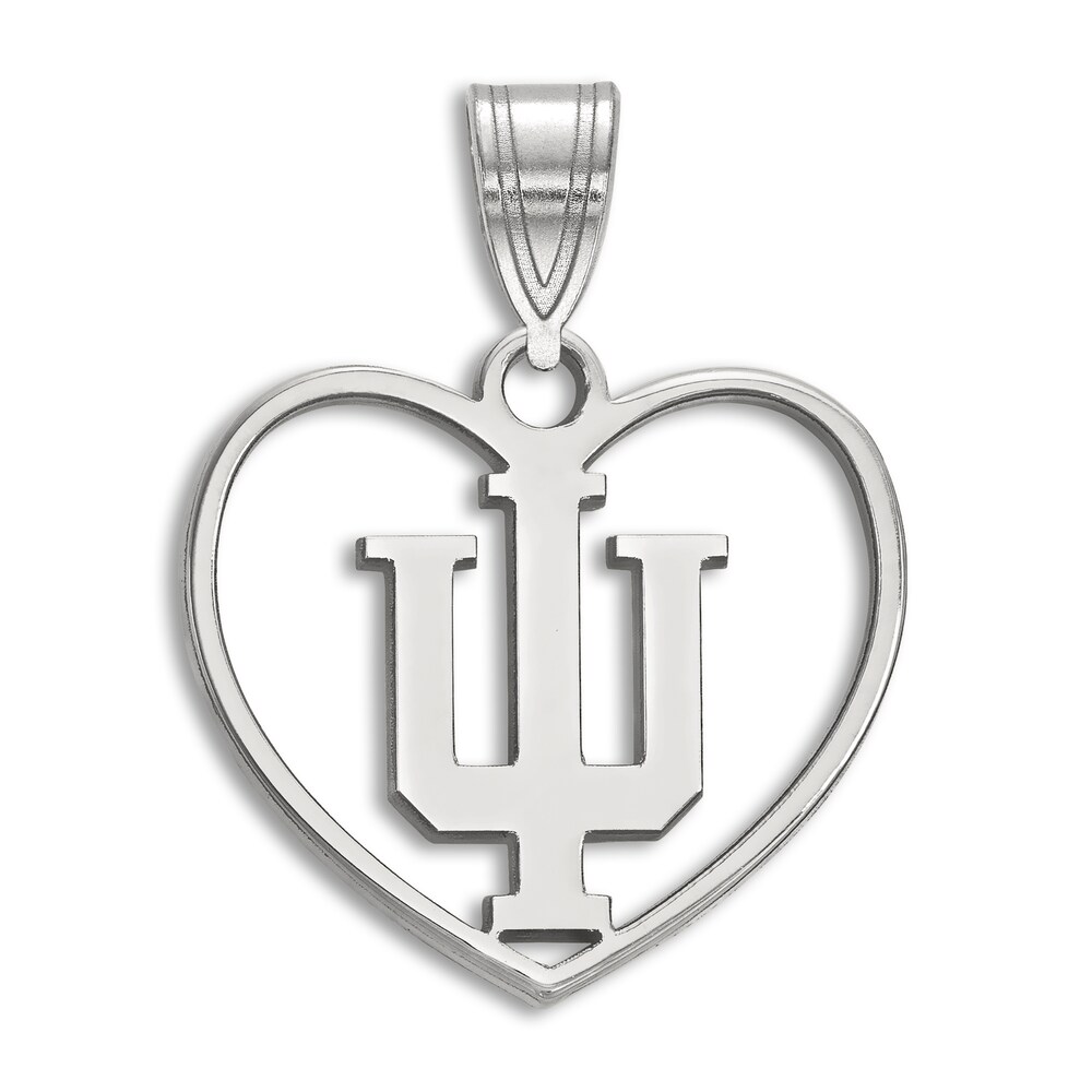 Indiana University Heart Necklace Charm Sterling Silver yUvHkV4j