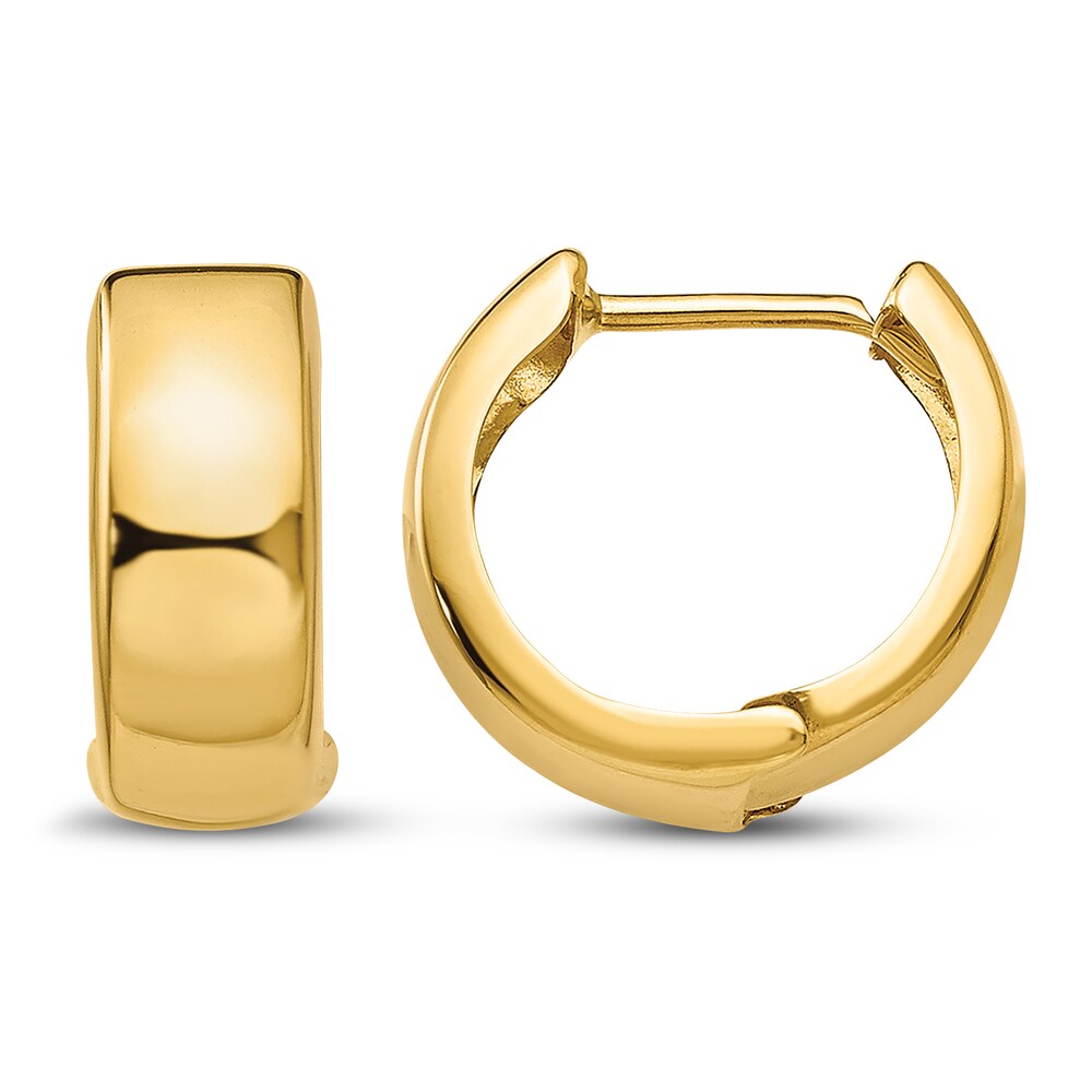 Hinged Huggie Hoop Earrings 14K Yellow Gold yVXRE2va