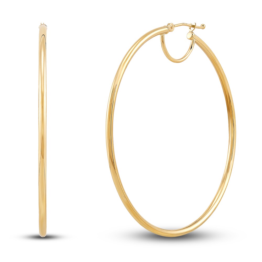 Round Tube Hoop Bridge Earrings 10K Yellow Gold ybtyEld0