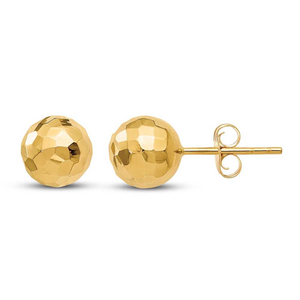 Faceted Ball Stud Earrings 14K Yellow Gold ycnX1GAX