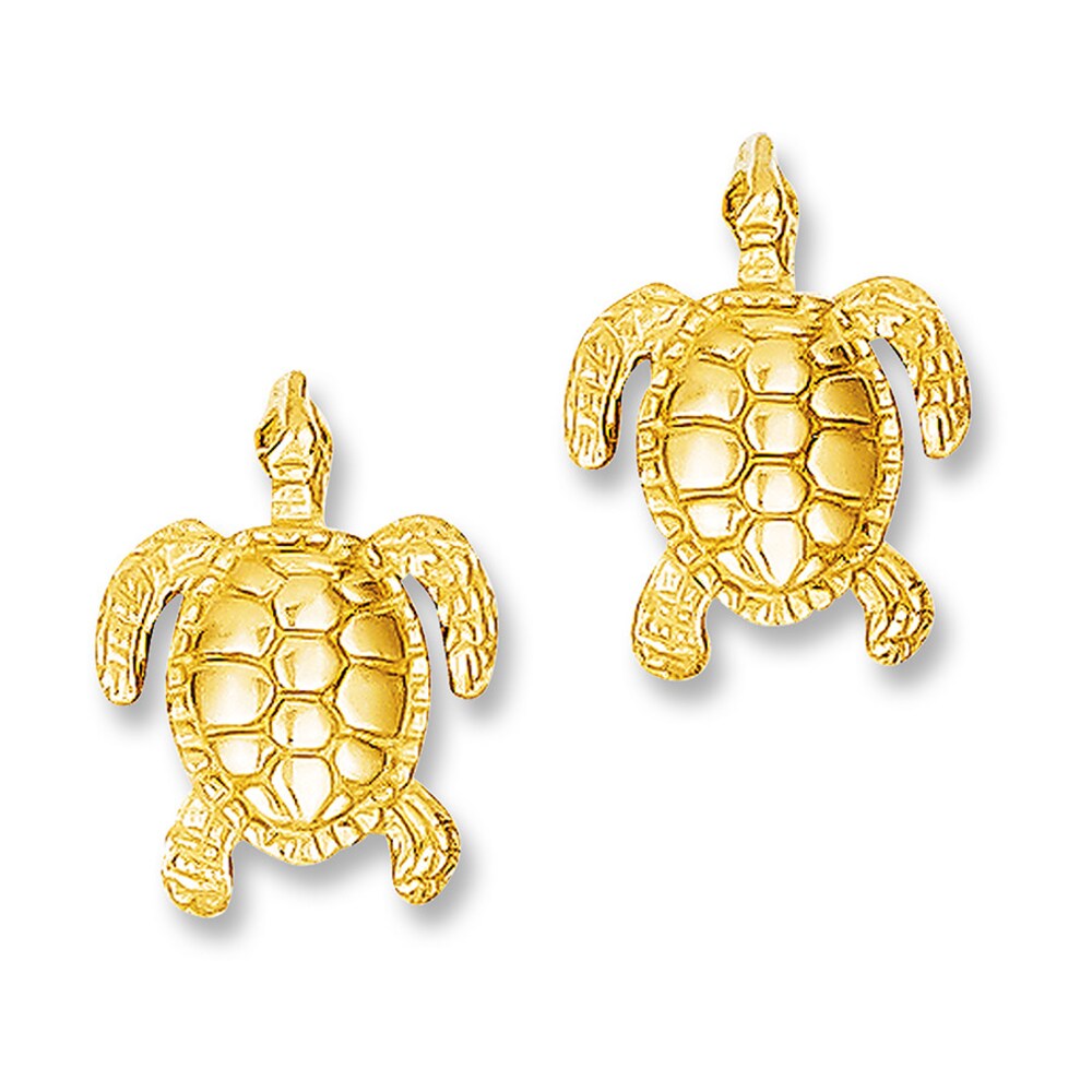 Turtle Earrings 14K Yellow Gold ydITjJJJ