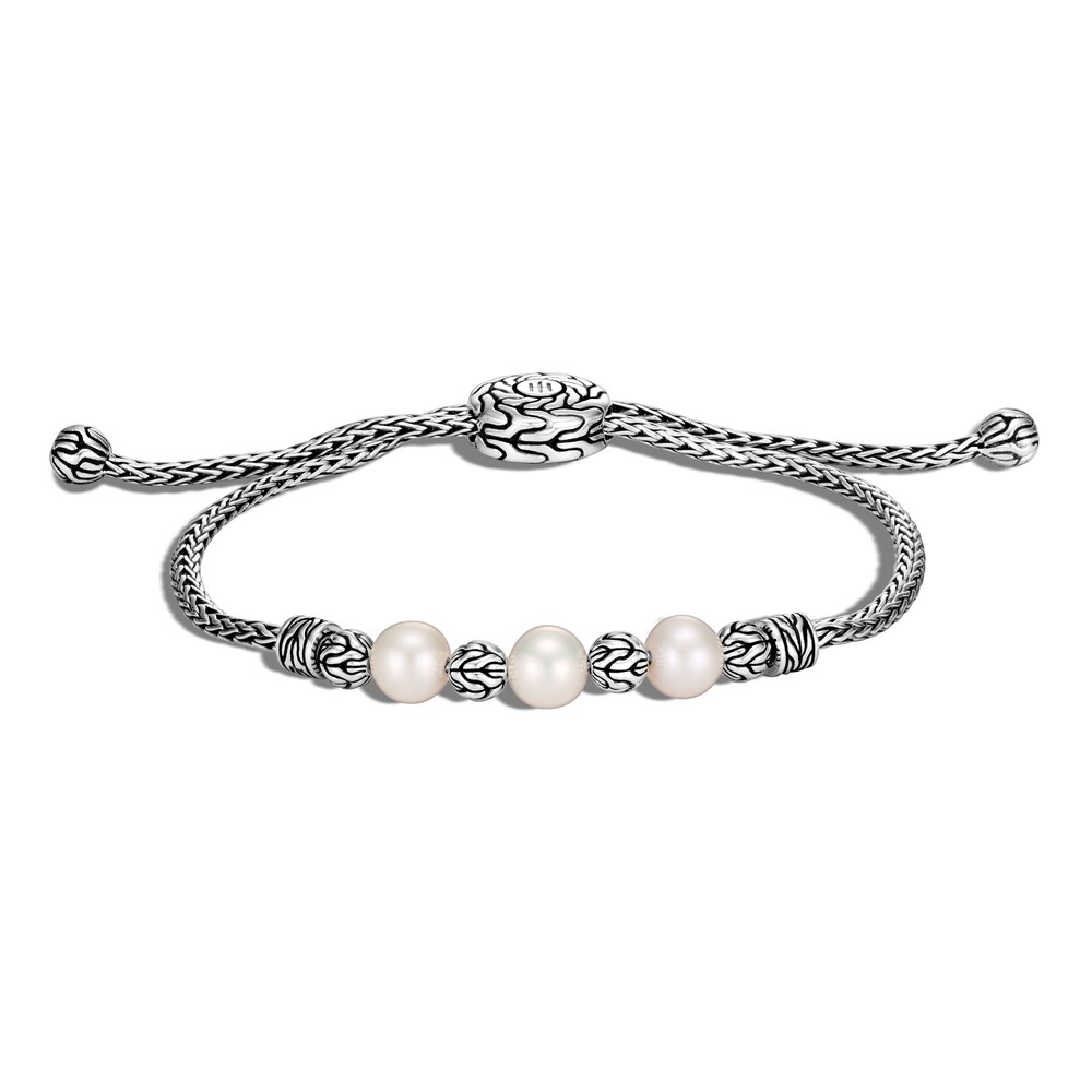 John Hardy Classic Chain Pull Through Bracelet in Silver with Pearl, Medium - Large yj6gPSN0