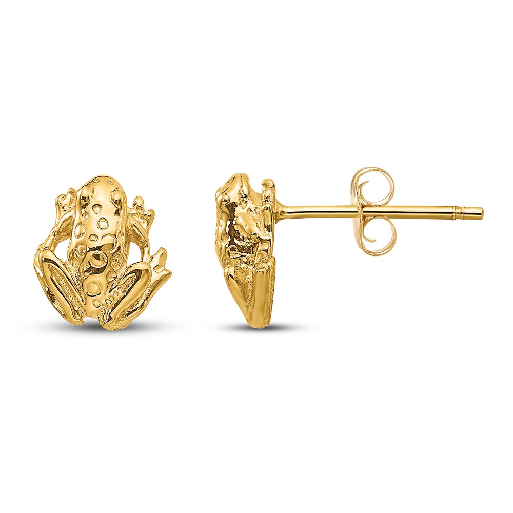 Mini Frog Stud Earrings 14K Yellow Gold ypHsWPQx