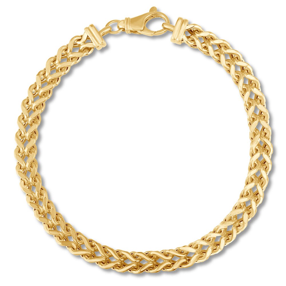 Franco Link Chain Bracelet 14K Yellow Gold 8.47" ysZnRTzM