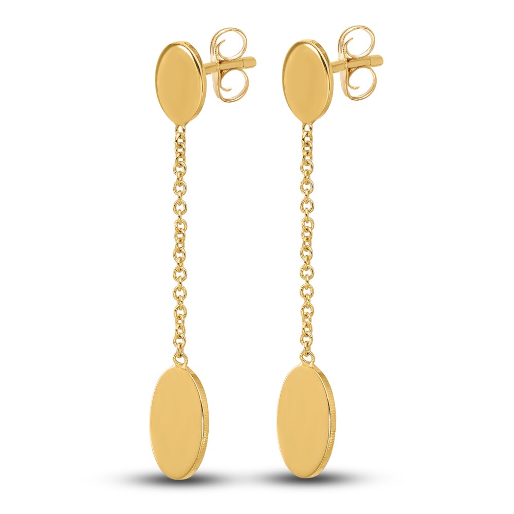 Oval Dangle Earrings 14K Yellow Gold z2qVocpV