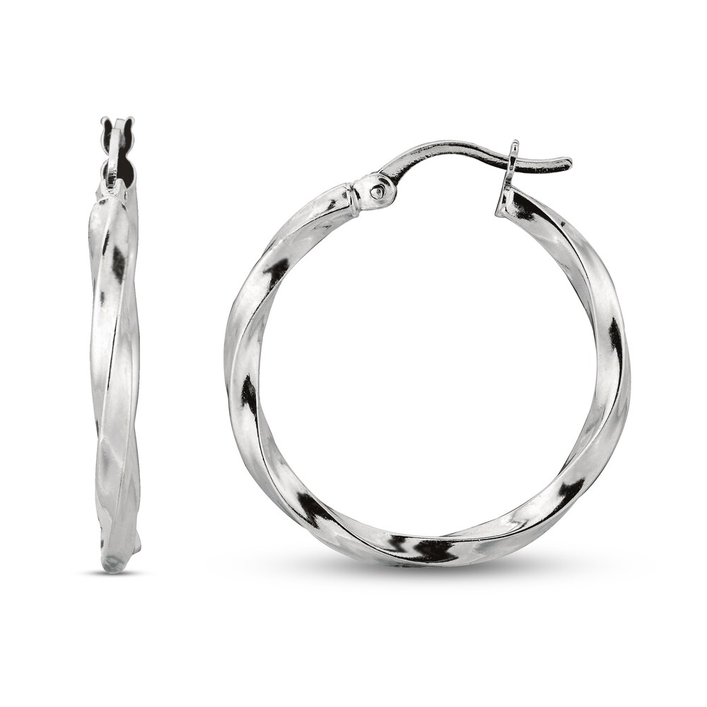 Twisted Hoop Earrings Sterling Silver 25mm zC3jtplL