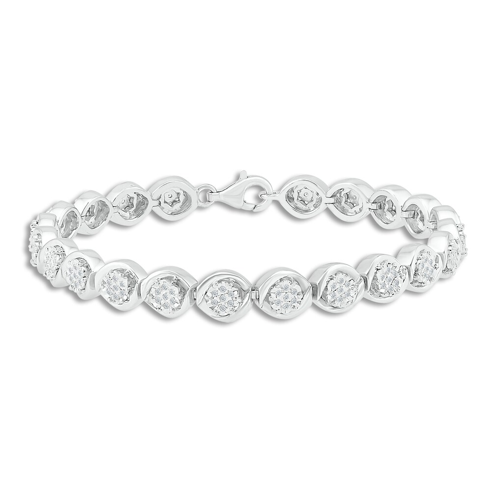 Diamond Bracelet 1/2 ct tw Round-cut Sterling Silver zJCk1yZE