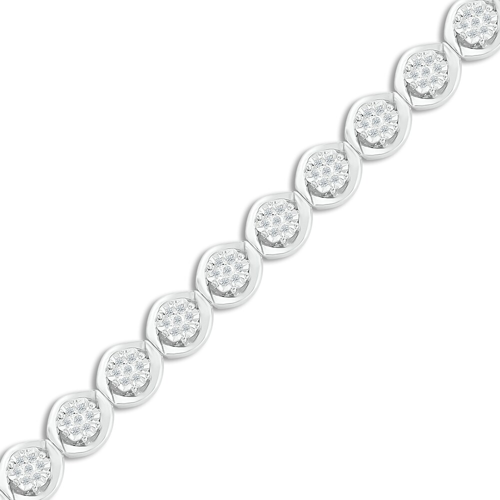 Diamond Bracelet 1/2 ct tw Round-cut Sterling Silver zJCk1yZE
