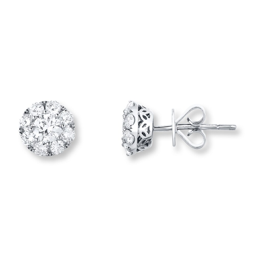 Diamond Earrings 1 ct tw Round-cut 14K White Gold zSAz6y97